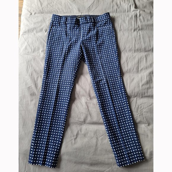 Banana Republic White/Blue/Navy Sloan Ankle Pant (Petite 2) - Picture 1 of 12